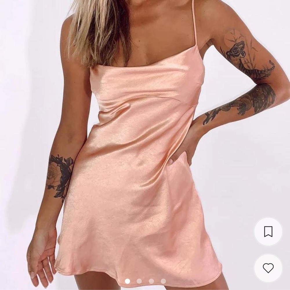 Princess polly pink fiery feelings satin slip dress